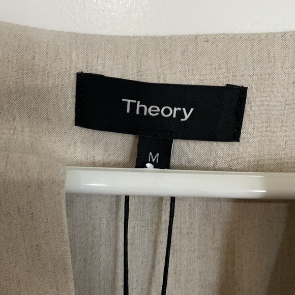 Theory Split Neck Linen-Blend Dress Size M - Picture 3 of 6